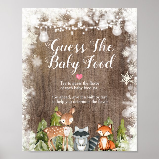 Póster Animales de invierno: Crema de nieve adivina comid (Frente)