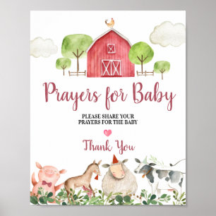 Póster Animales de la casa de cría Oraciones de Barnyard 