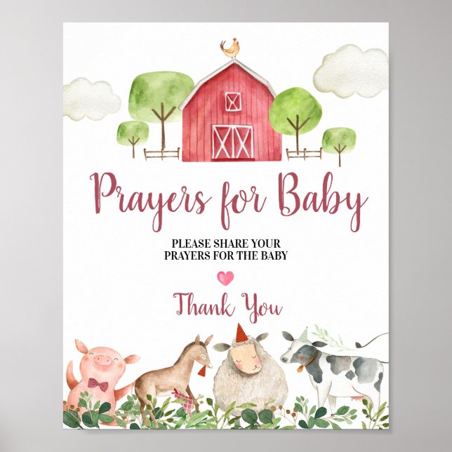 Póster Animales de la casa de cría Oraciones de Barnyard  (Frente)