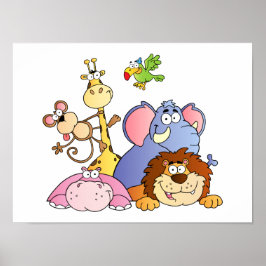 Póster Animales de la jungla