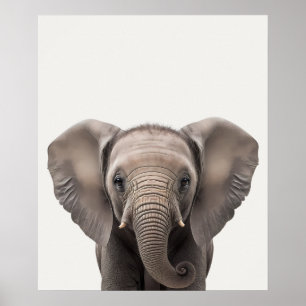 Póster Animales de la Jungla Africana Safari de Bebé Elef