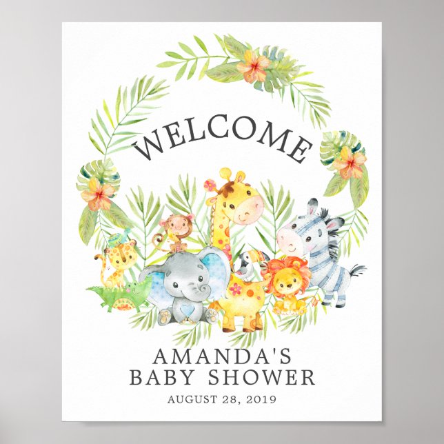 Póster Animales de la Jungla Dulce Bienvenidos Poster de  (Frente)