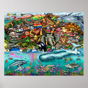 Póster Animales de Land and Sea Poster