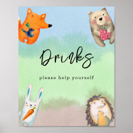 Póster Animales de los bosques acuáticos - Bebidas