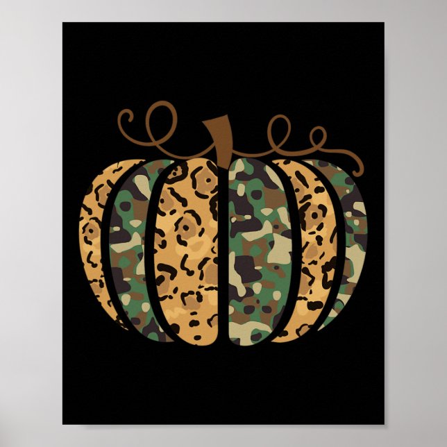 Póster Animales de moda Leopard Camo Pumpkin Imprimir que (Frente)