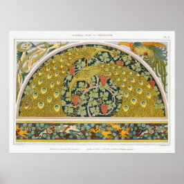 Póster Animales de pavo real Art Nouveau grapevine verneu