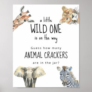 Póster Animales de safari - Adivina cuántos animales hay