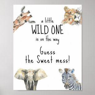 Póster Animales de safari - Adivina el dulce desorden