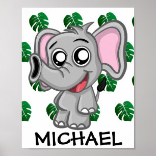 Póster Animales de safari de la jungla lindos para niños
