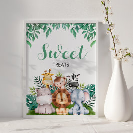 Póster Animales de Safari dulces Tratamientos Rótulo, sal