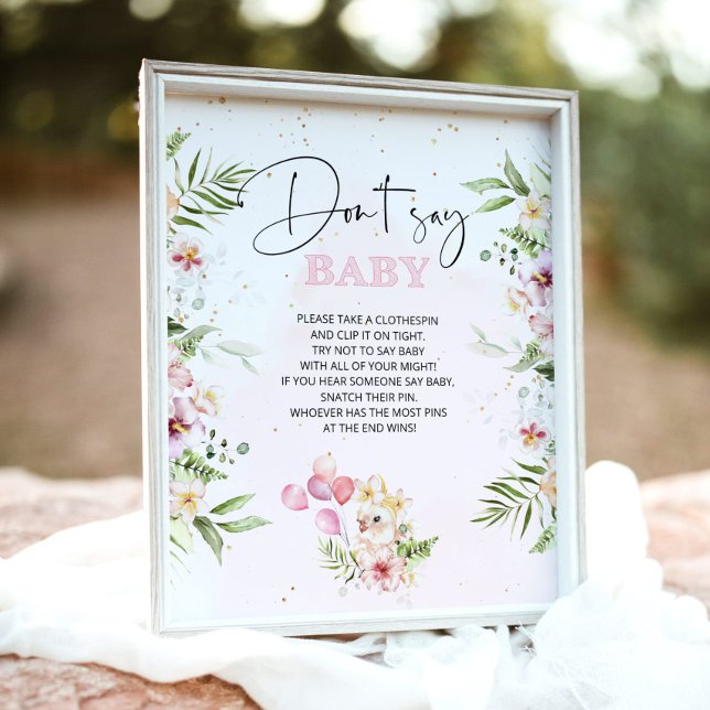 Póster Animales de safari floral No digas juego de ducha  (Subido por el creador)