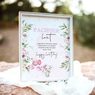 Póster Animales de Safari Pacifier caza juego de ducha de