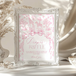 Póster Animales de Safari Rifa de Diapé Rosa de Jouy