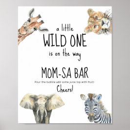 Póster Animales de safari silvestres - bar mamá-osa