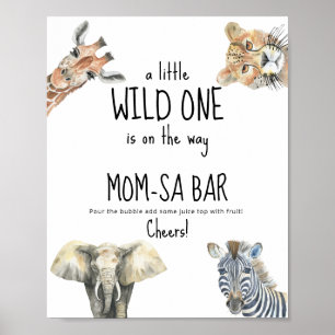 Póster Animales de safari silvestres - bar mamá-osa
