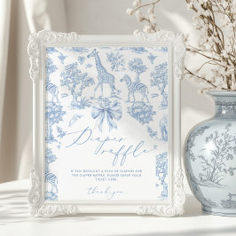 Póster Animales de Safari Toile de Jouy Diaper raffle