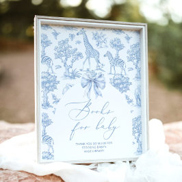 Póster Animales de Safari Toile de Jouy Libros para bebés