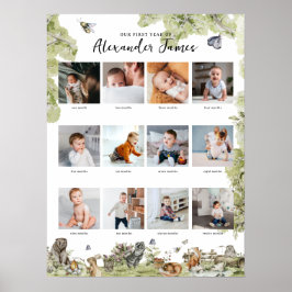 Póster Animales de Woodland | 1.ᵉʳ año 12 mes de Collage 