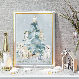 Póster Animales de Woodland Wonderland de invierno de nie