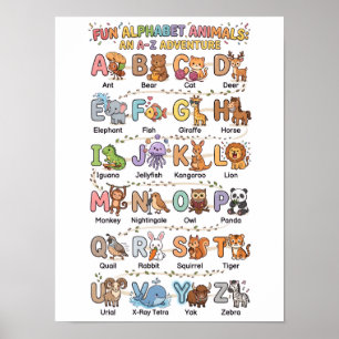 Póster Animales del alfabeto