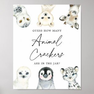 Póster Animales del Ártico adivinan cuántos azotes Rótulo