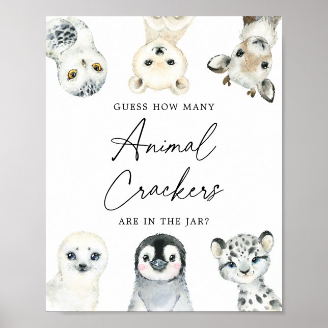 Póster Animales del Ártico adivinan cuántos azotes Rótulo (Frente)