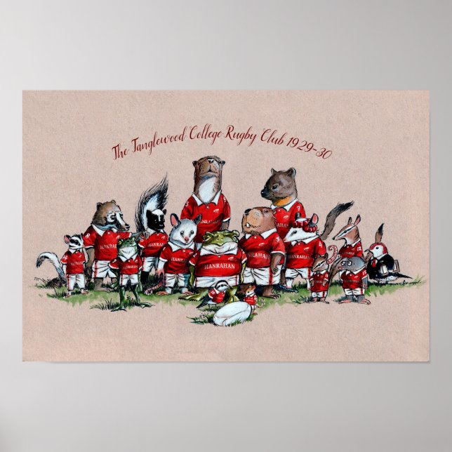 Póster Animales del Big Rock: El Rugby del Tanglewood Col (Frente)