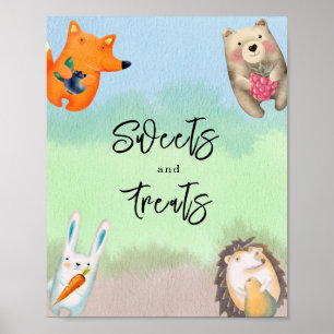 Póster Animales del bosque - Dulces y golosinas