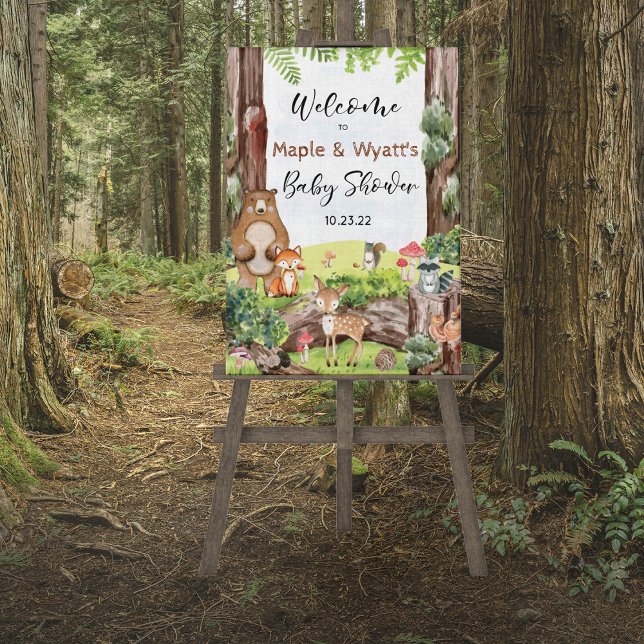 Póster Animales del bosque en letrero de bosque (Subido por el creador)