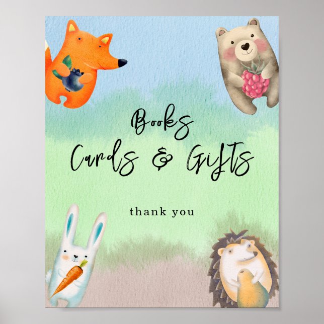 Póster Animales del bosque - Libros tarjetas y regalos (Frente)