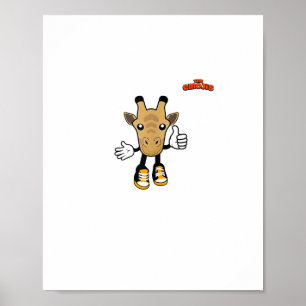 Póster animales emoji jirafa pulgar arriba 