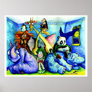 Póster animales en la habitación