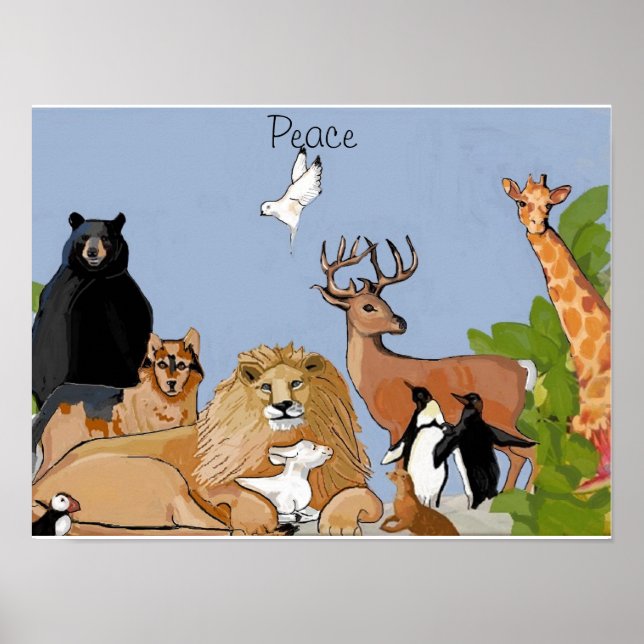 Póster Animales en paz (Frente)