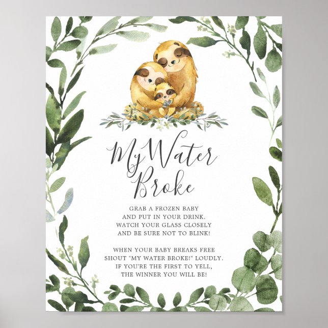 Póster Animales espumosos Baby Shower Mi Rótulo de rotura (Frente)