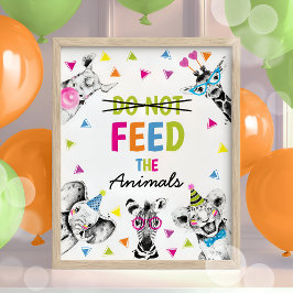 Póster Animales Fiestas Safari no alimentan el Rótulo de