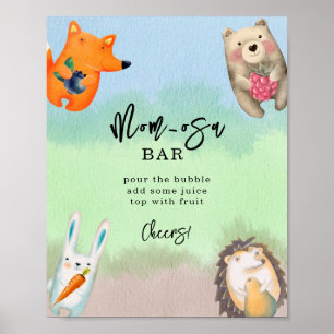 Póster Animales forestales - bar mamá-osa