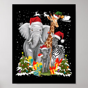 Póster Animales forestales Navidades Idea Niños Jungla An