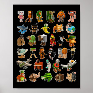 Póster Animales generados por IA con cerebro italiano Hom