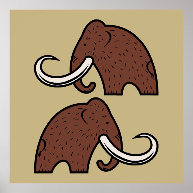 Póster Animales gigantes: Personalizado de Mamut Extintos (Frente)