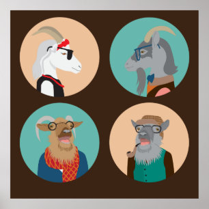 Póster Animales hipster