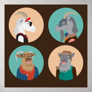 Póster Animales hipster