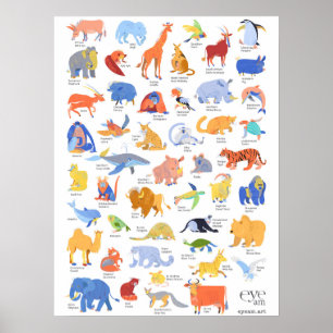Póster Animales ilustrados de la colección EyeAmArt