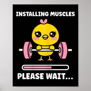 Póster Animales Instalando Músculos Fitness Culturismo Ch