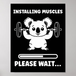Póster Animales Instalando Músculos Fitness Culturismo Ko