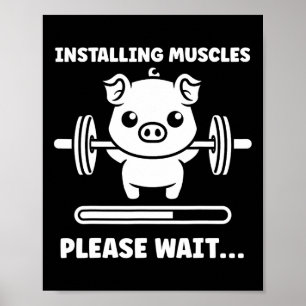Póster Animales Instalando Músculos Fitness Culturismo Pi