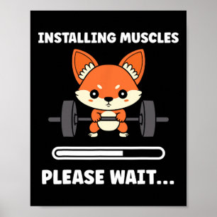 Póster Animales Instalando Músculos Fitness Culturismo Zo