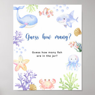 Póster Animales oceánicos - Cuántos peces hay en el frasc