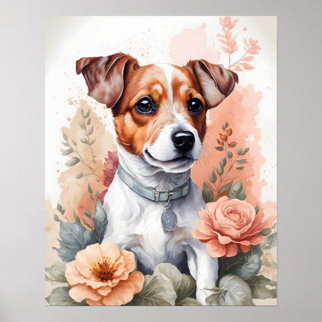 Póster Animales para bebés | Jack Russell Terrier Puppy (Frente)
