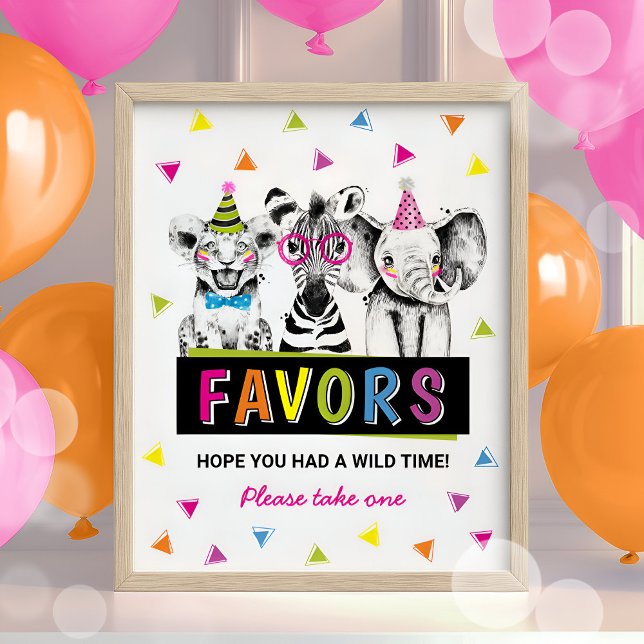 Póster Animales Safari favorecen la fiesta de cumpleaños  (Subido por el creador)