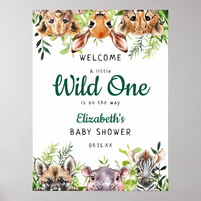 Póster Animales Safari silvestres como símbolo de bienven (Frente)